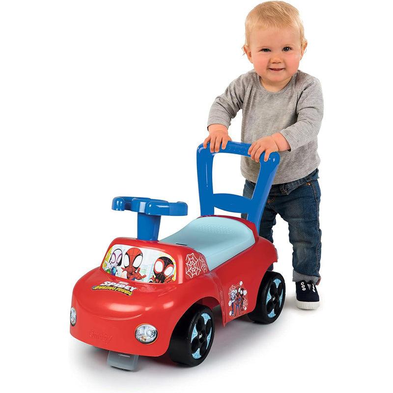 Porteur Enfant Auto Spidey Bleu - Smoby