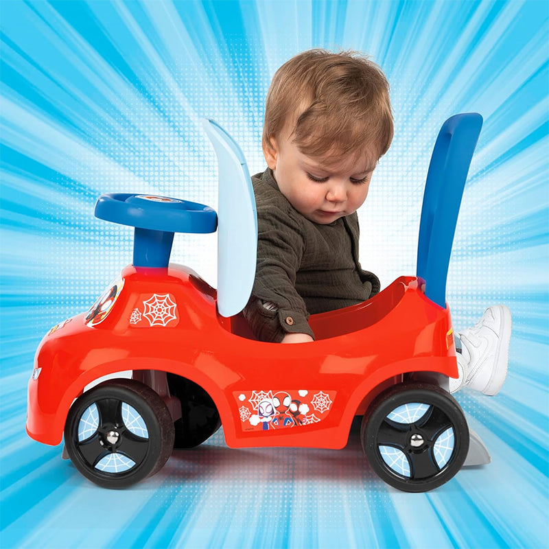 Porteur Enfant Auto Spidey Bleu - Smoby