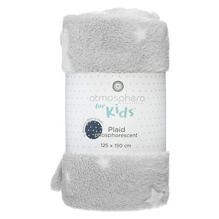 Plaid bébé phosphoresent Gris - Atmosphera For Kids