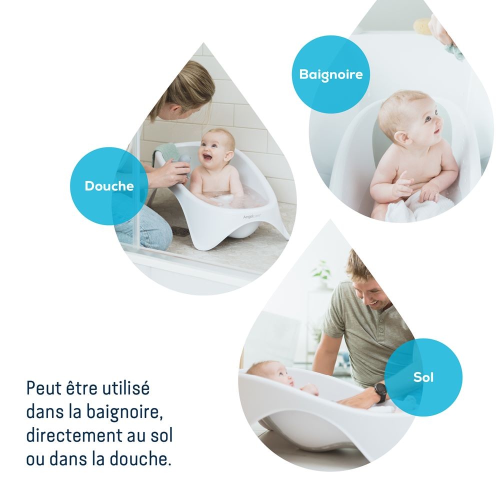 Baignoire Bébé 2 en 1 Blanc - Angelcare