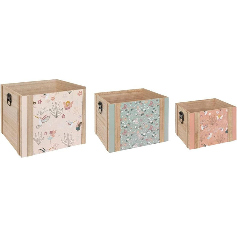 Lot De 3 Cagettes Forêt En Bois - Atmosphera For Kids