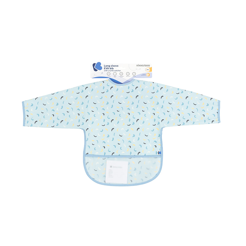 Bavoir Bébé Imperméable Arty Velcro Eva 4m+ Bleu - Kikkaboo