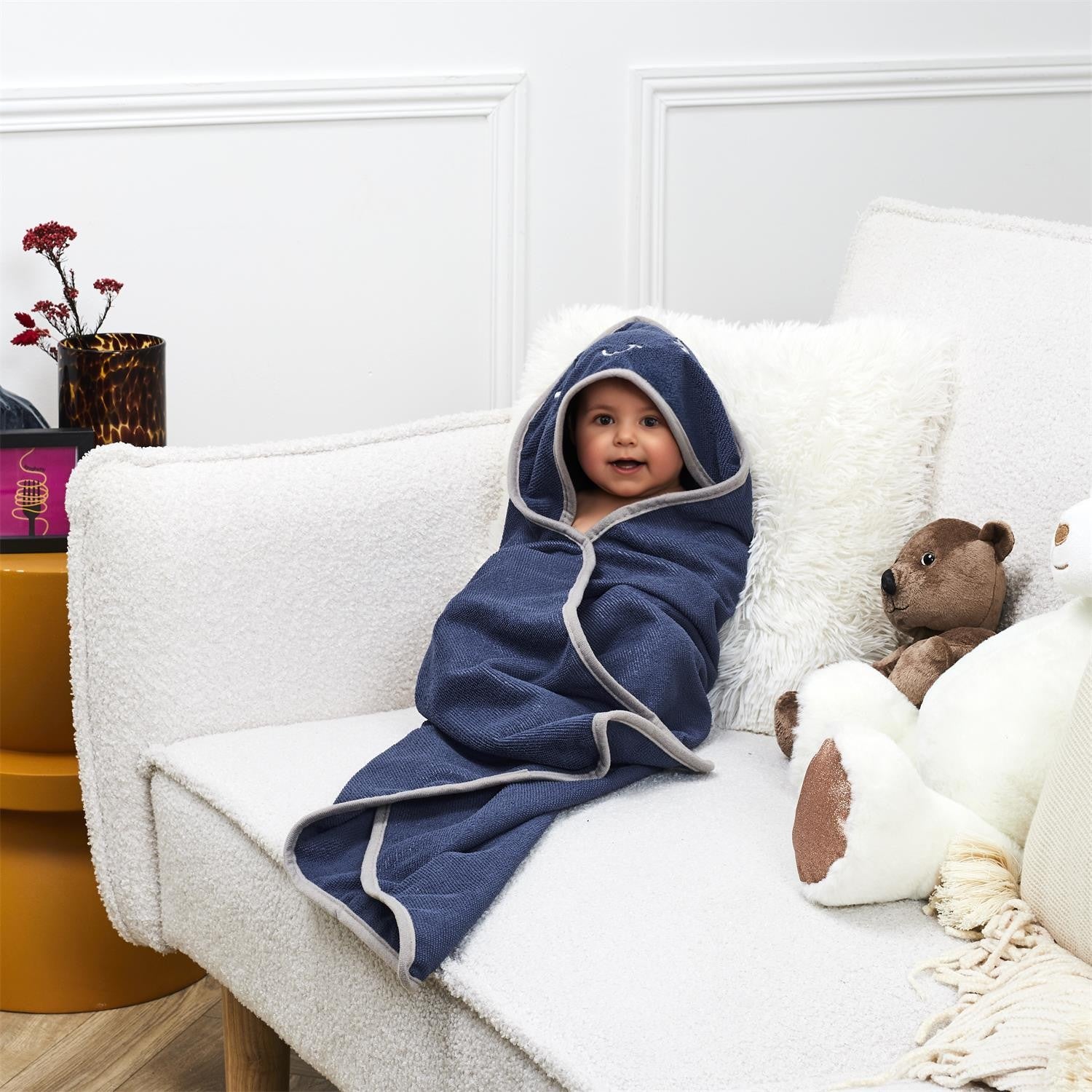 Cape de bain bébé bleu - Tom & Zoé