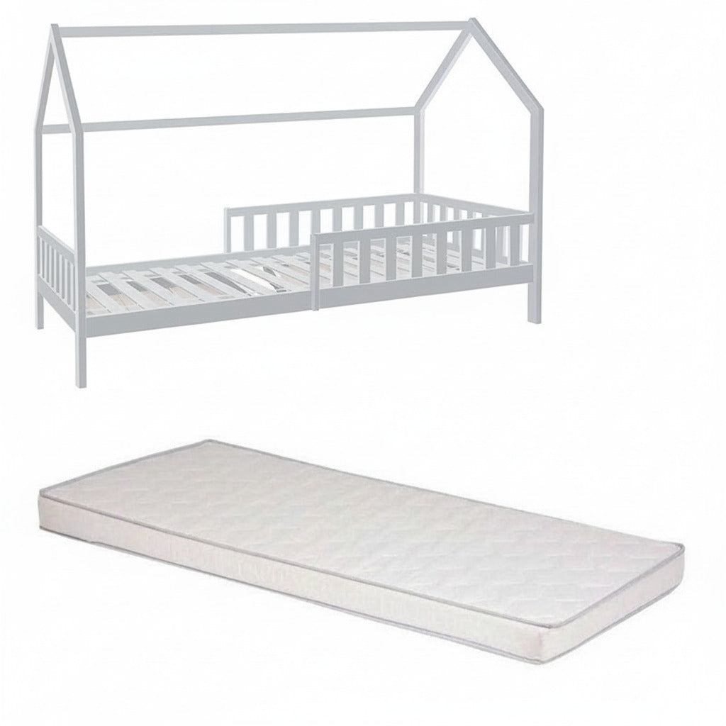 Pack Lit Bosco Blanc  90x190 cm + Matelas enfant 90x190x10 cm - Atmosphera For Kids